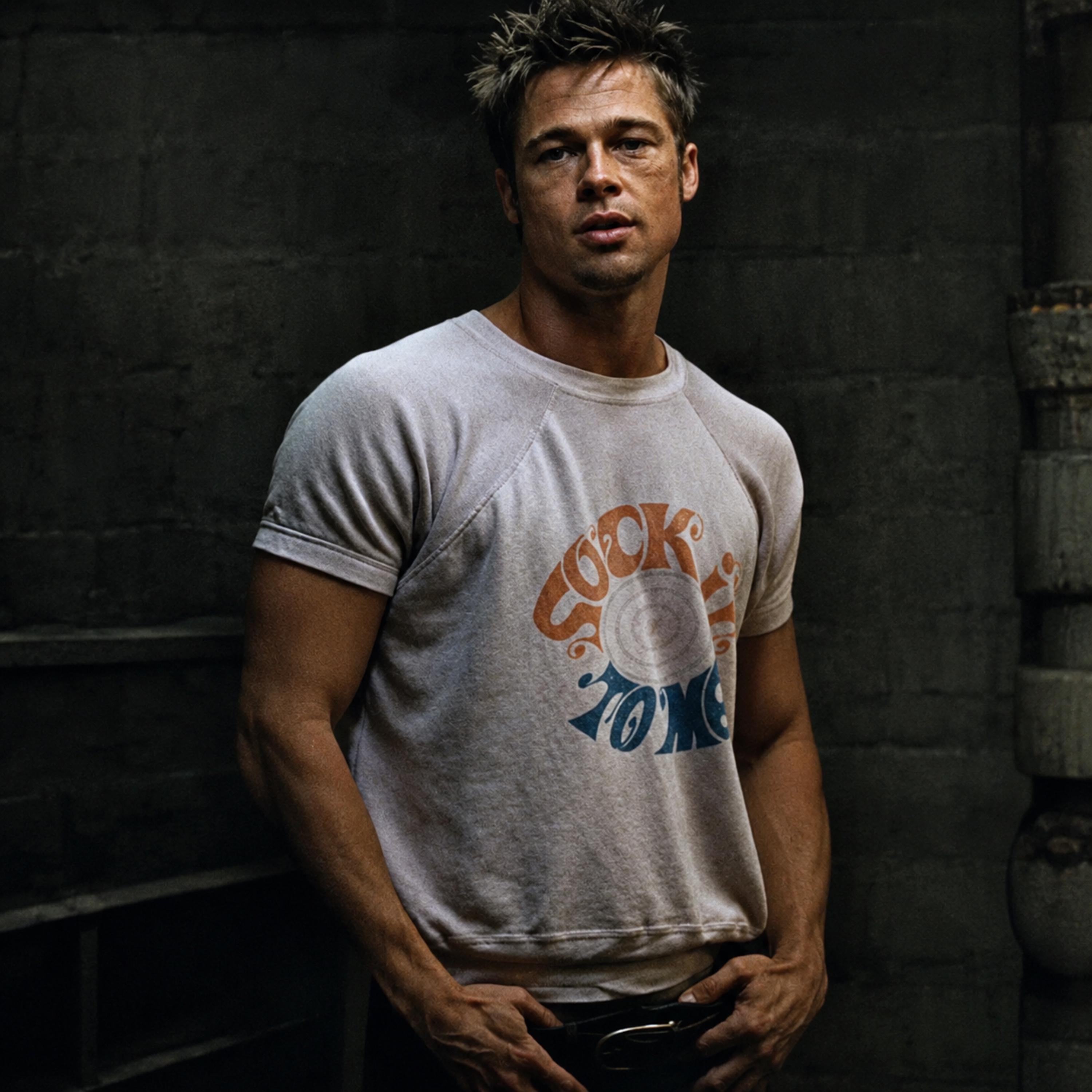 Fight Club T-shirt, Tyler Durden Graphic Tee, Brad Pitt Sock It to