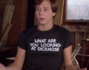 Funny Teen Wolf Quote Shirt, Retro Movie Graphic Tee, What Are You Looking At Dicknose, 80s T-Shirt, Vintage Humor T-Shirt, Unique Gift Idea