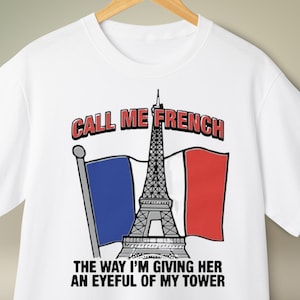 Maglietta grafica unisex divertente con Parigi, maglietta in cotone con la Torre Eiffel, maglietta con umorismo francese, maglietta con meme vintage, regalo per lui, maglietta audace
