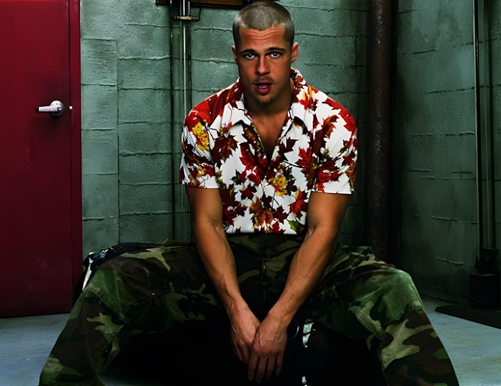 「ファイトクラブ」タイラーダーデン タンクトップ シャツ メンズ タイラー・ダーデン ファイトクラブ シャツ：レトロな花柄、ブラッド・ピット風 - Etsy 日本 「ファイトクラブ」