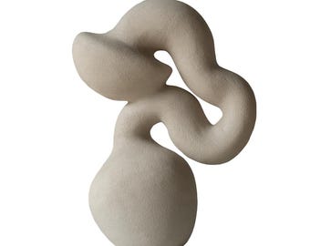 Twisting Sprout Sculpture - Brown or off-White options - Abstract Decorative Art - Surrealist Ornament