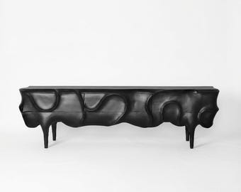 Unique Black Console – Contemporary Sideboard - Solid Wood Credenza - Statement Furniture