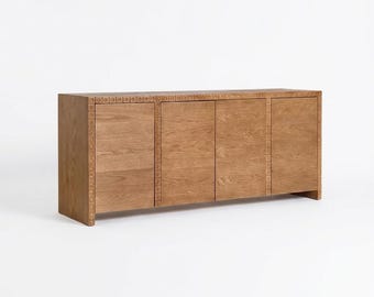 Artisan Crafted Oak Sideboard | Modern Carved Wood Buffet