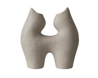 Embracing Figures Ornamental Art Piece - Off-white Modern Sculpture