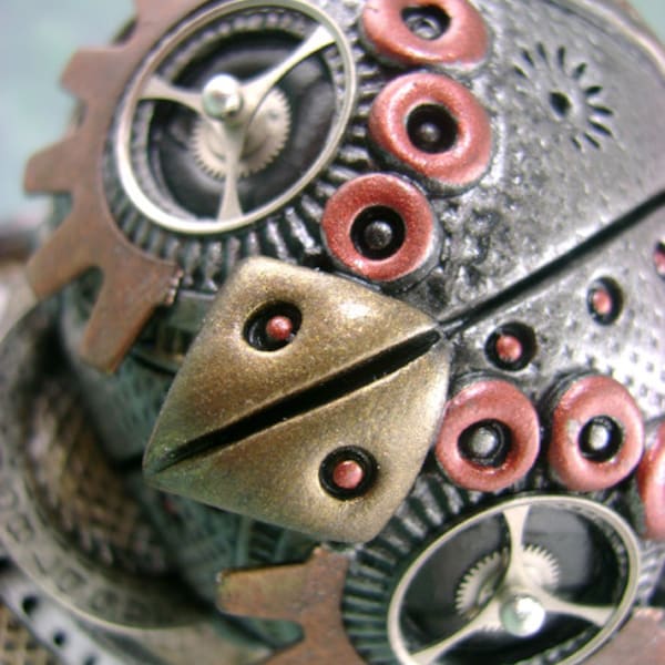 The Original SURPRISE Limited Edition MechOwlie Figurine / Sculpture - Industrial Steampunk Owl