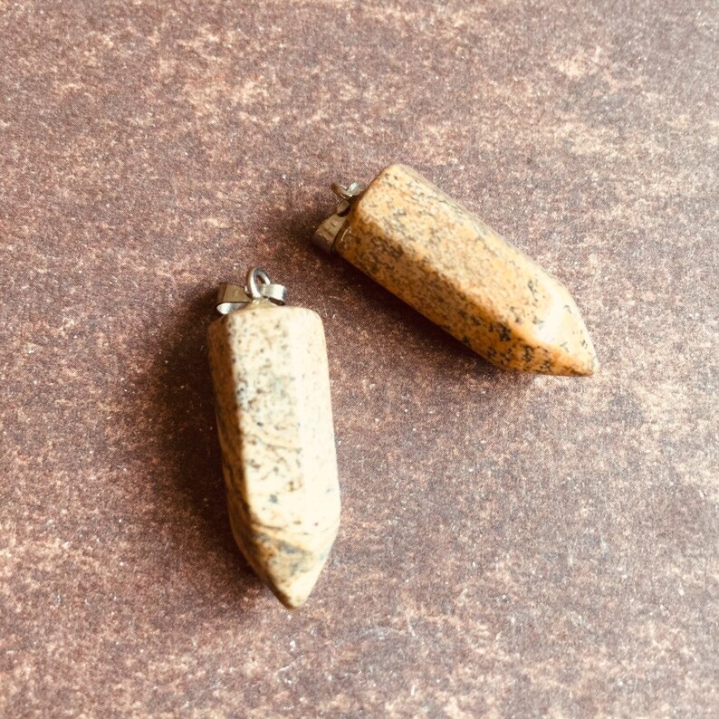 Jasper pendants landscape jasper points 2 pcs stone points