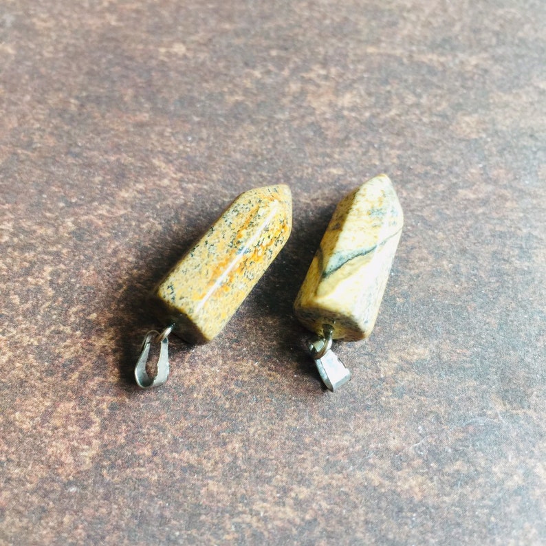 Jasper pendants landscape jasper points 2 pcs stone points
