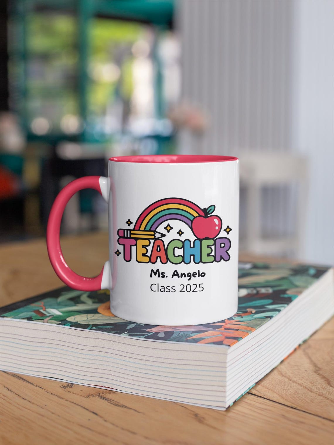 Colorful Teacher Mug - Fun Gift for Educators, Coffee Lovers, Classroom ...