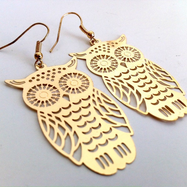 Golden Owl Earrings