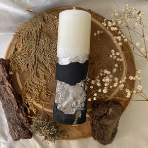 Geode Luxury Decorative crystal quartz candle for her and for him, Handmade concrete pillar candle, Unique modern candle gift for the home