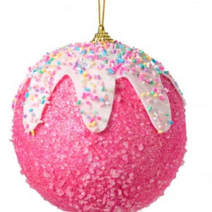 5&quot; Sprinkles & Dipped Ball Ornament: Fuschia