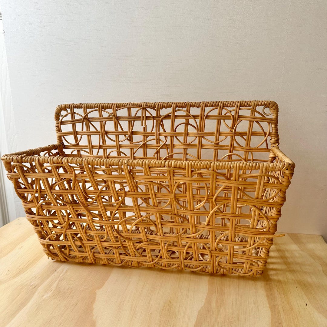Vintage Hanging Wicker Rack - Etsy