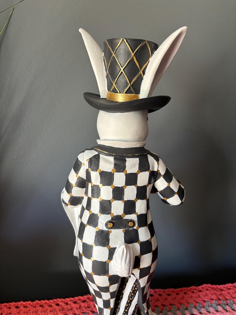 Hand Painted Rabbit Butler Figurine, Whimsical Storybook Decor, Alice ...
