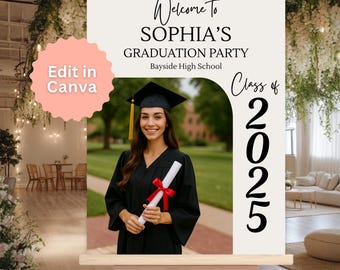 Graduation Party Welcome Sign Canva Template: Class of 2026 (Digital Download)