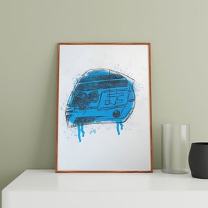 George Russel 2024 Helmet Poster