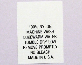 50-50 Poly Cotton Machine Wash Care Sew In Labels Qty 100 Number 13