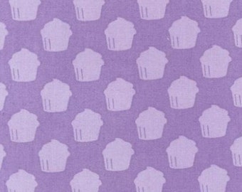 Fat Quarter - Baked with Love Cupcake by Robert Kaufman Fabrics AMF-14420-6 Purple