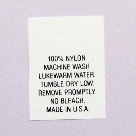 100 Nylon Machine Wash Printed Clothing Care Labels package Etsy