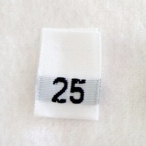 Größe 25 (25) gewebte Kleidung Größe Tags-weiß