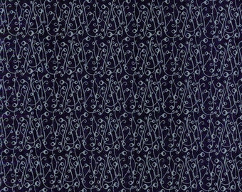 Sold by the Yard -Tootal: Super Classics High Count Poplin Gray Swirls TT-A366-30232 Navy Blue