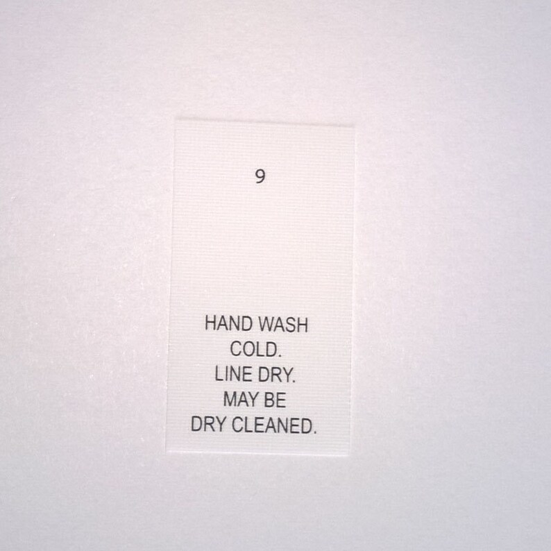 Hand Wash Cold Dry Clean Printed Care Labels package of 100 Etsy