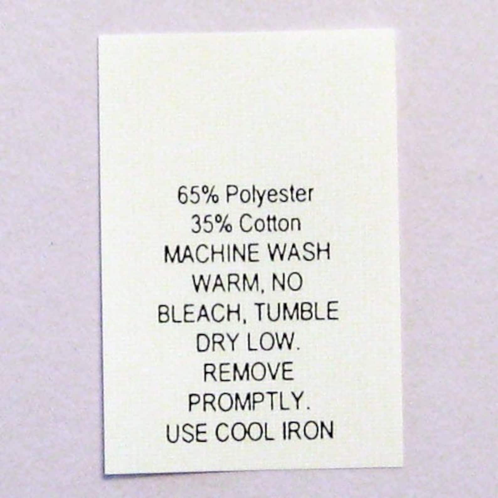 Poly / Cotton Blend Care Labels Number 12 qty 100 Etsy