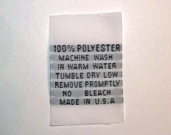 100% Polyester Woven Clothing Care Labels Wash Warm (Qty 50) WP-Warm