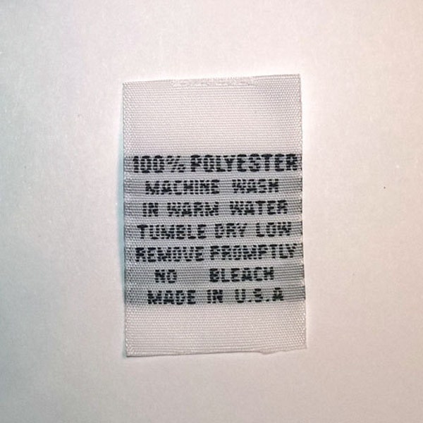 100% Polyester Woven Clothing Care Labels Wash Warm (Qty 50) WP-Warm