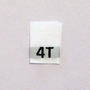 Size 4T 4 Toddler Woven Clothing Size Tags White image 1