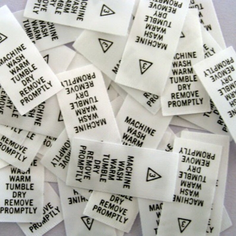 Machine Wash Warm Tumble Dry Printed Care Tags Package of 50 number 3T image 2
