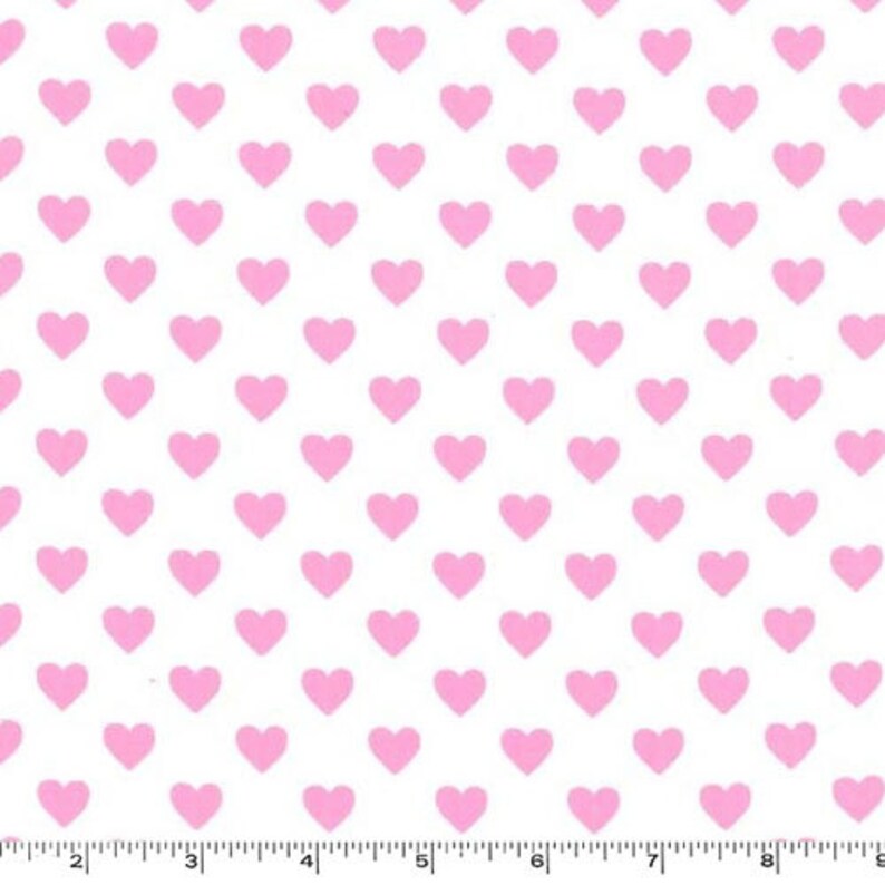 Michael Miller Hearts All Over material fabric white on pink fat quarters CX5920