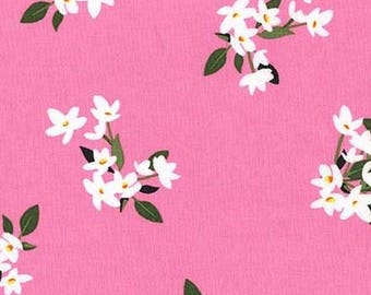One (1) Yard - Lily-of-the-Valley White flowers print Michael Miller Fabrics  CX7144-ROSE-D  Pink