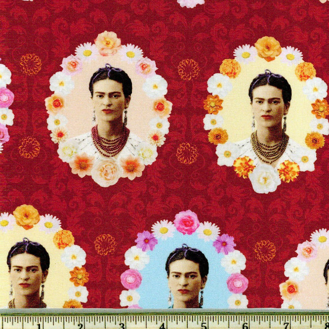 Fat Quarter frida Kahlo Rose Fabric Robert Kaufman AULD196123 Red Etsy