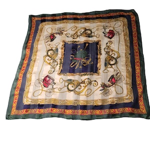 Vtg Carriage Sheer Silk Scarf