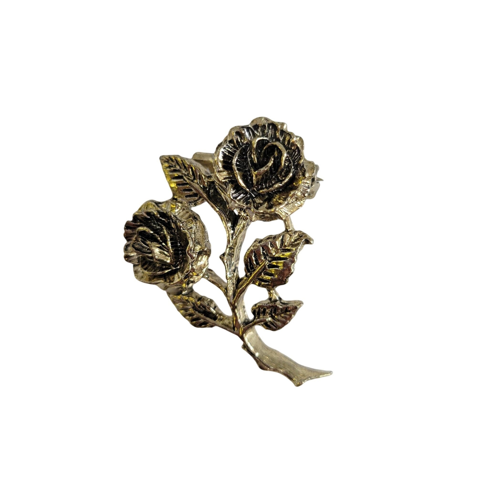 Broche Vintage Gerry's En Métal Goltone Motif Floral - Occasion, Avec Centre Surélevé