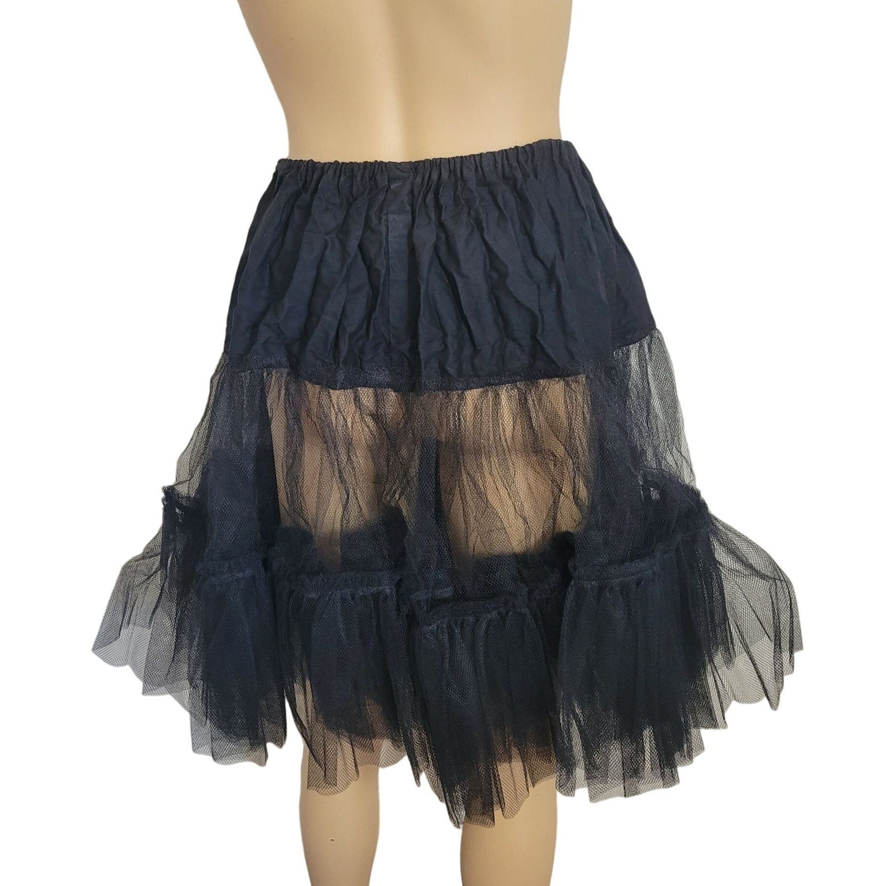 50's Black Tulle Netting Tier Full Crinoline Petticoat by Fantasy main image 0