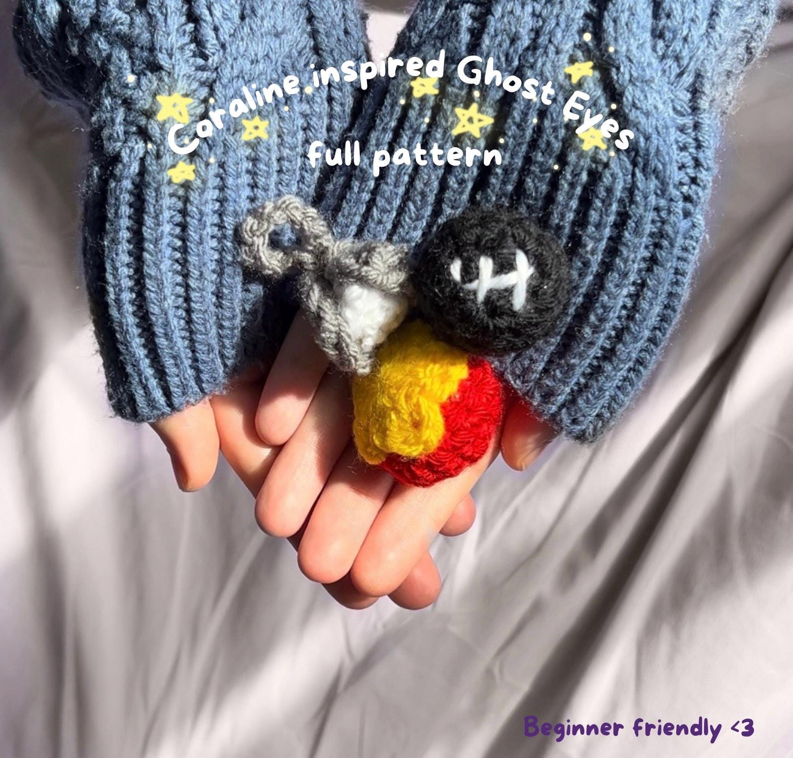 Coraline Inspired ghost Eyes Crochet Pattern Etsy