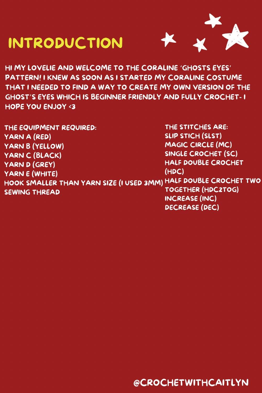 Coraline Inspired ghost Eyes Crochet Pattern Etsy