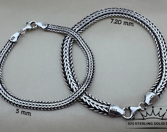 Solid Silver, 925 sterling silver chain, Fishbone chain bracelet, Chain bracelet, Handmade silver jewelry, Gift for men, Herringbone chain