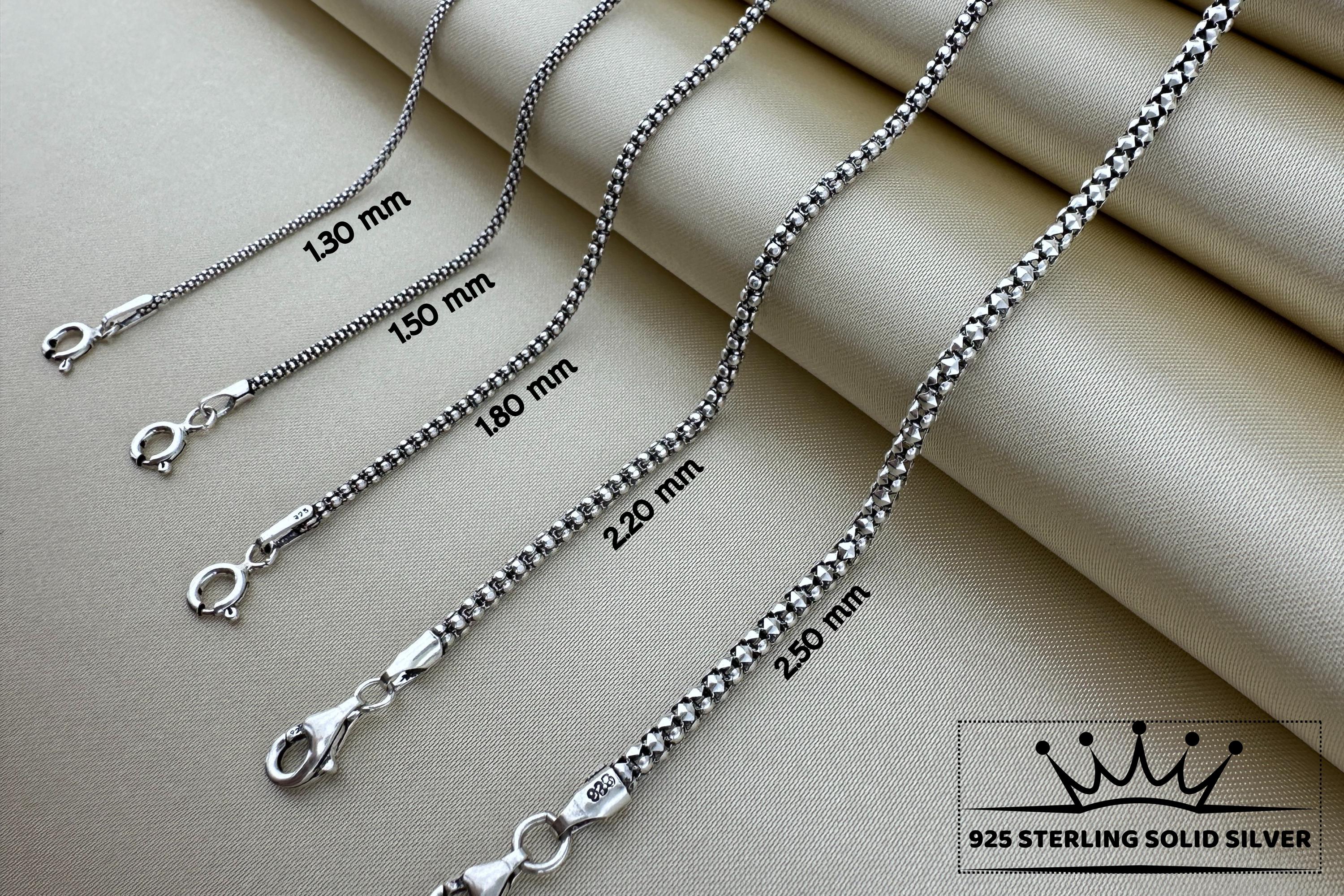 925 Sterling silver chain, Pure silver, Elegant chain necklace, Minimalist chain, boho chain, Bracelet for women, Oxidized Popcorn chain