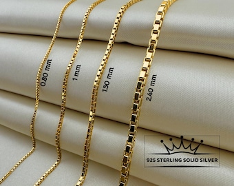 1.0 mm-2.8 mm ミラースクエアボックスチェーン 華奢なボックス