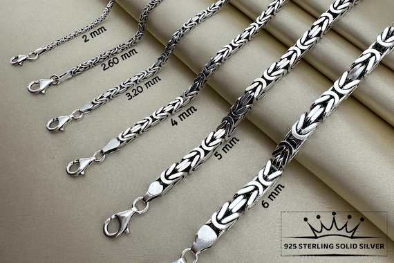 Silver Chain, 925 Sterling Silver Chain, Square King Chain, Handmade Silver Jewelry, Boho Chain, Dainty Chain, Elegant Chain, Byzantine - Etsy Silver Chain, 925 Sterling Silver Chain, Square King Chain, Handmade Silver Jewelry, Boho Chain, Dainty Chain, Elegant Chain, Byzantine - Etsy