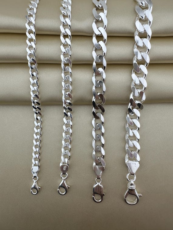 925 Sterling Silver Big Curb Chain Necklace - Heavy Biker
