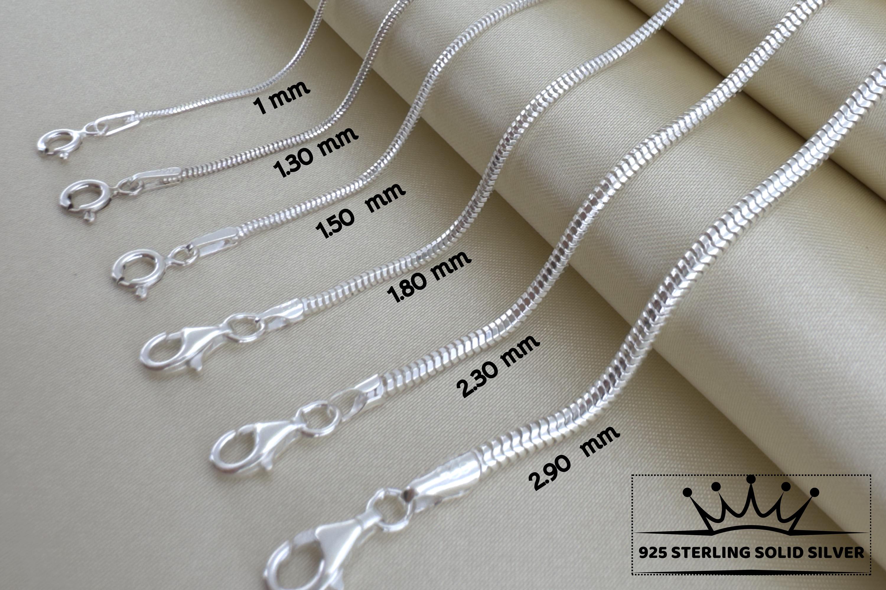 Handmade Sterling Silver Snake Chain: Dainty Necklace Bracelet