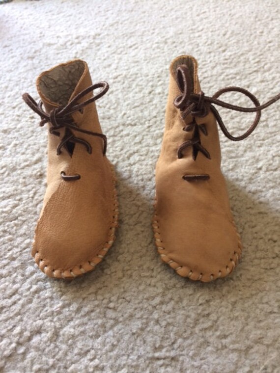 handmade leather moccasin boots
