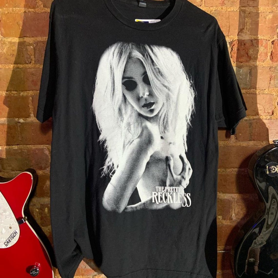 T-shirt Graphique Délavé Pretty Punk LA - Taille S Jaune - Occasion Très Bon état