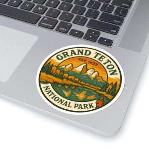 Grand Teton National Park sticker, small to large | vintage style Jackson Hole, Wyoming gift