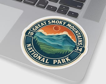 Great Smoky Mountains Nationalpark Aufkleber | kleiner bis großer Laptop-, Auto- und Wasserflaschenaufkleber; Vintage Tennessee-Souvenir; Geschenk für Wanderlustige