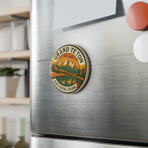 Grand Teton Nationalpark Magnet | Tetons Berg Design Wyoming Souvenir Nationalpark Sammlerstück Geschenk für Wanderer, Camper, Rucksacktouristen
