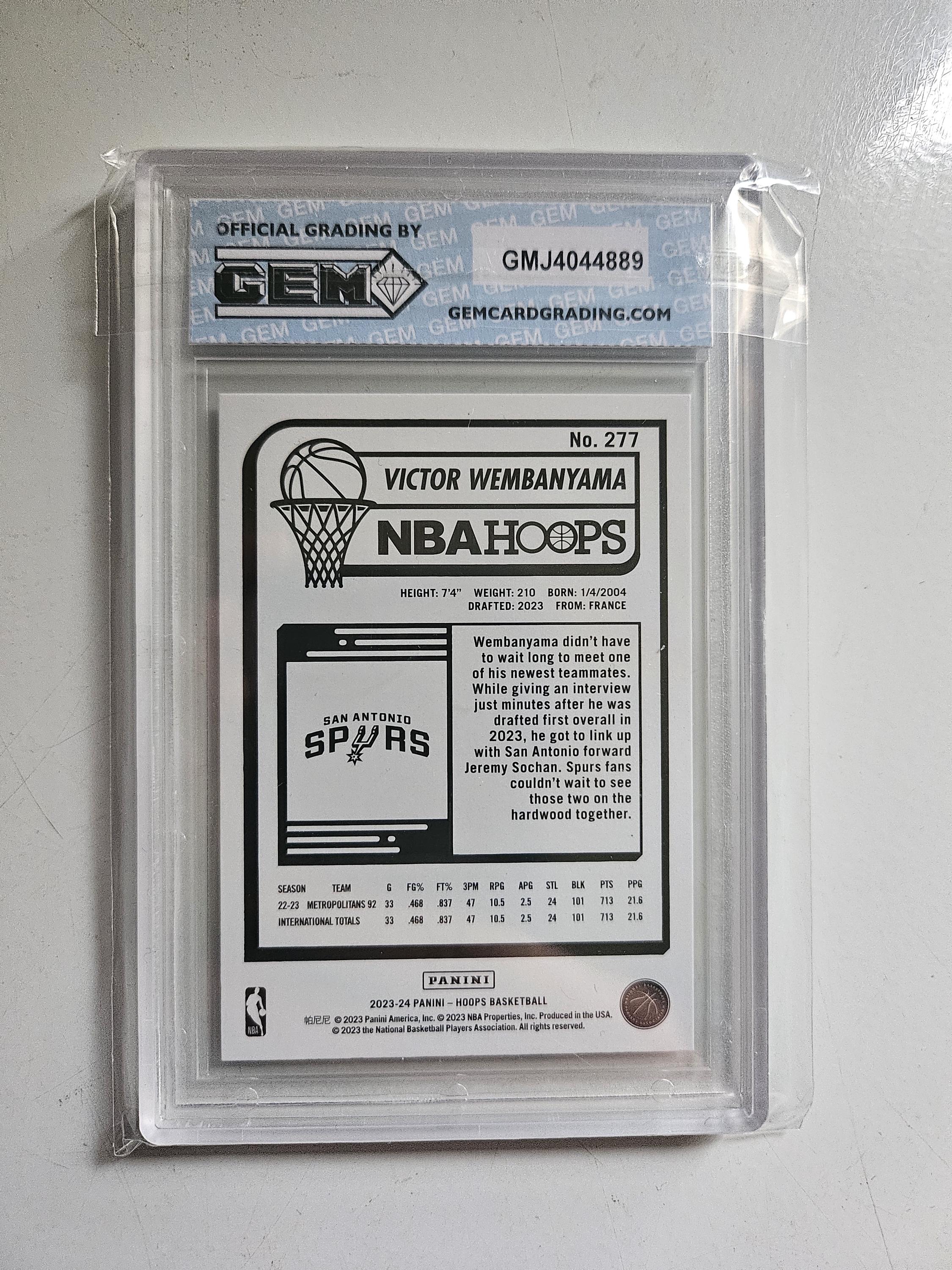 Victor Wembanyama PSA 10 2023 Panini Prizm #136 Rookie Card RC 